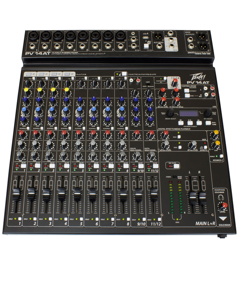 PEAVEY PV14AT 14-CHANNEL COMPACT MIXER WITH BLUETOOTH AND ANTARES® AUTO-TUNE