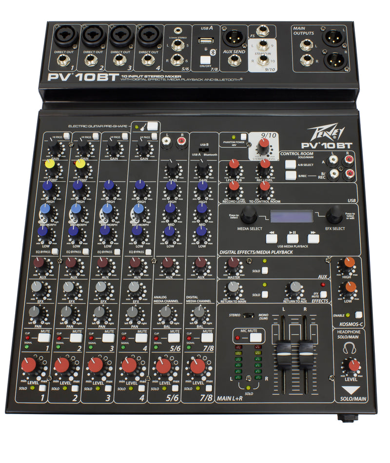 PEAVEY PV10BT COMPACT 10-CHANNEL MIXER WITH BLUETOOTH