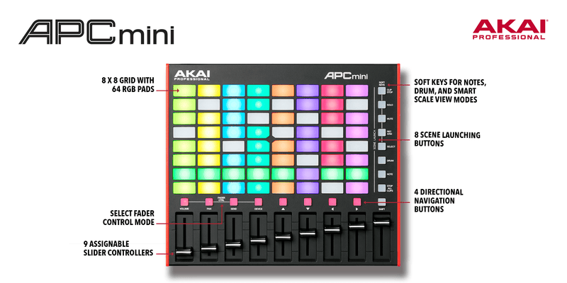 AKAI APC MINI MK2 COMPACT ABLETON LIVE CONTROLLER