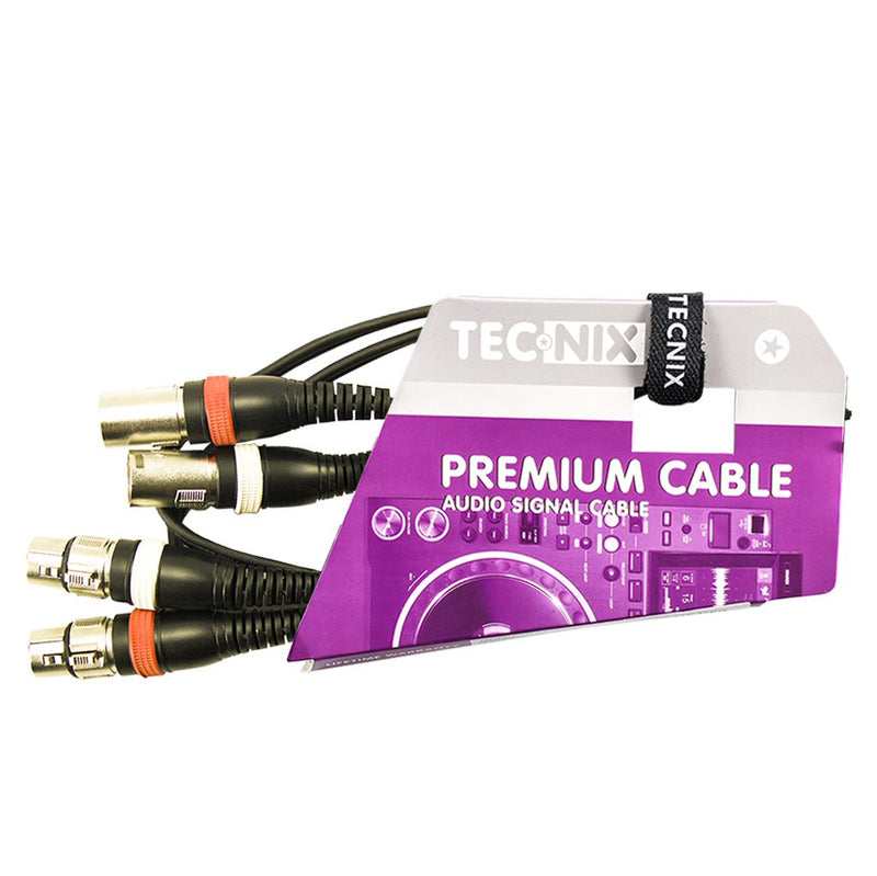 TECNIX 1.5M DUAL XLR-MALE - DUAL XLR-FEMALE AUDIO CABLE