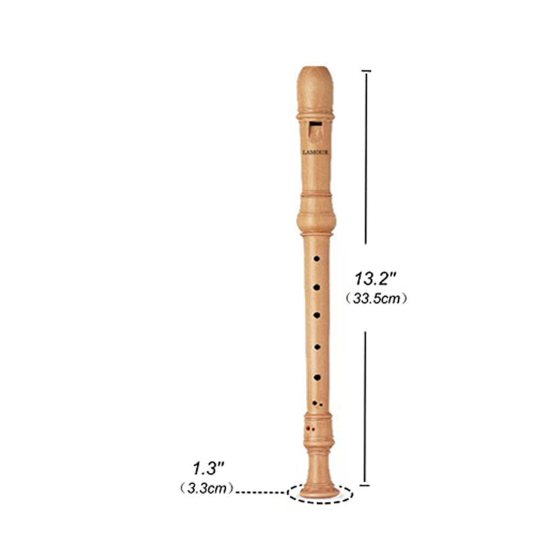 LAMOUR LWR WOODEN RECORDER WITH CASE