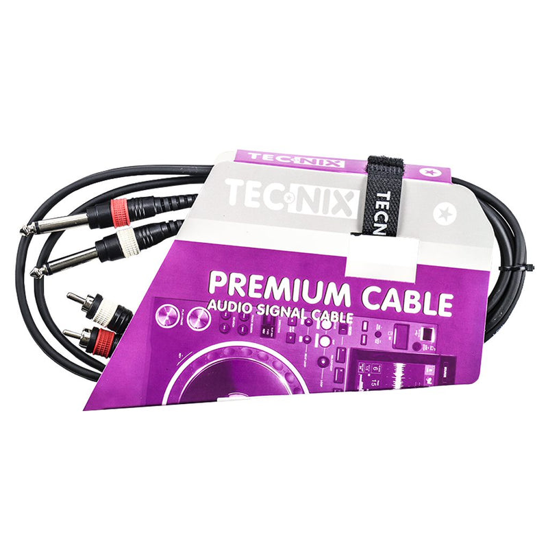 TECNIX 1.5M DUAL MONO 1/4" JACK - DUAL RCA MALE CABLE