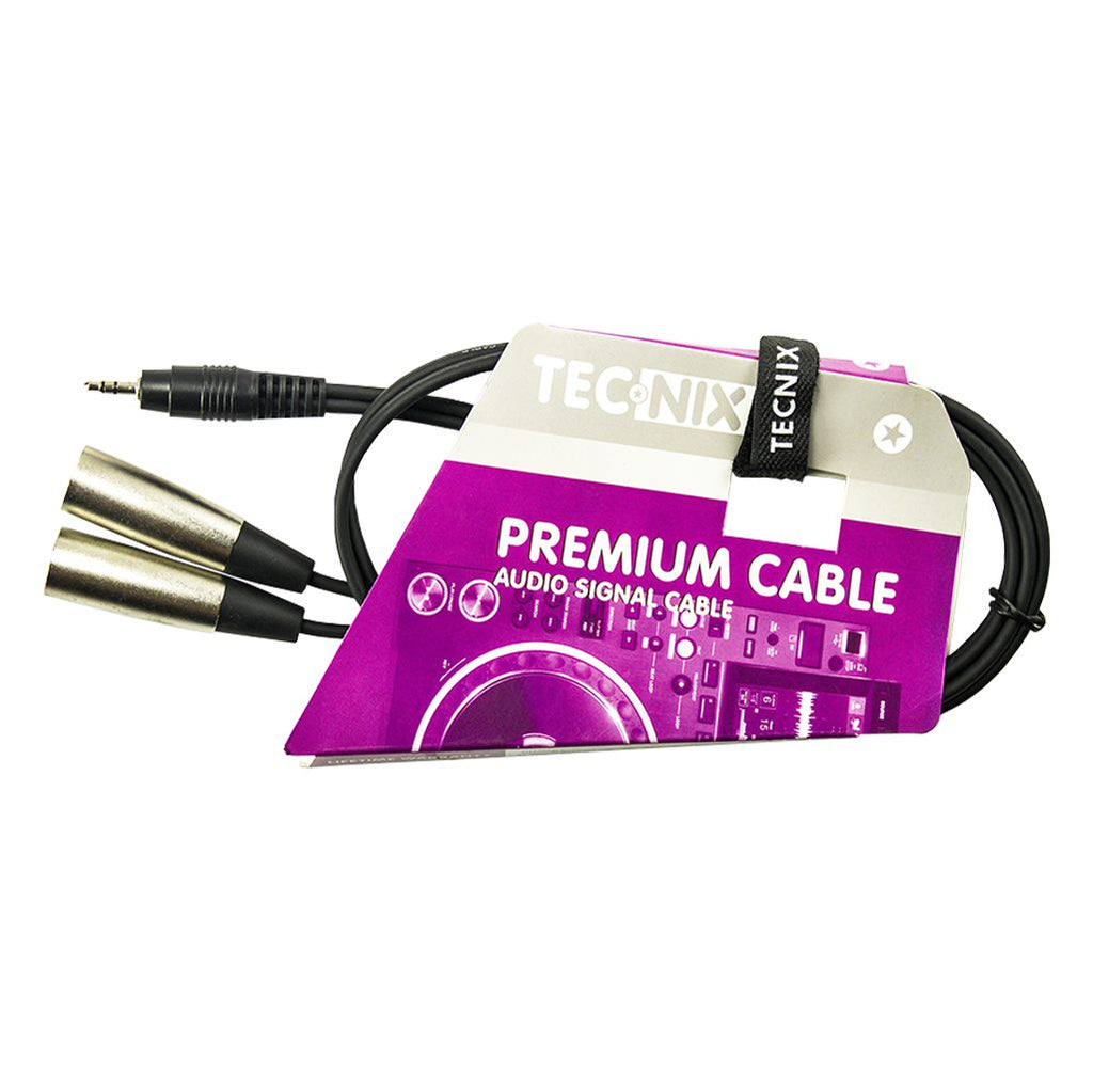 TECNIX STEREO MINI JACK MALE TO DUAL XLR MALE 1.5M CABLE