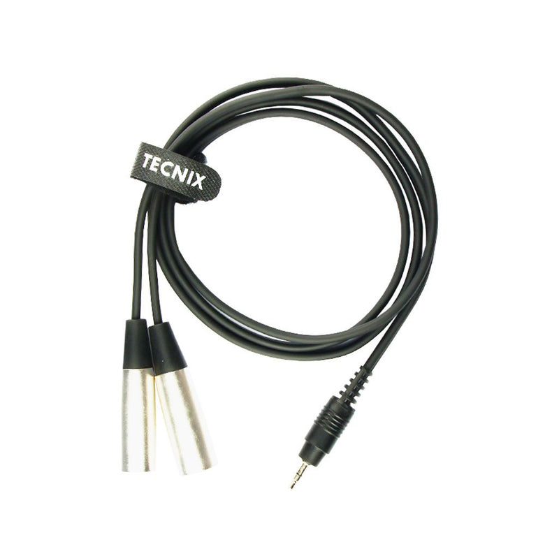 TECNIX STEREO MINI JACK MALE TO DUAL XLR MALE 1.5M CABLE