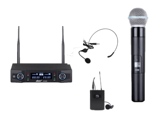 LANE PRO LR625D LAPEL, HEADSET AND HANDHELD MICROPHONE SET