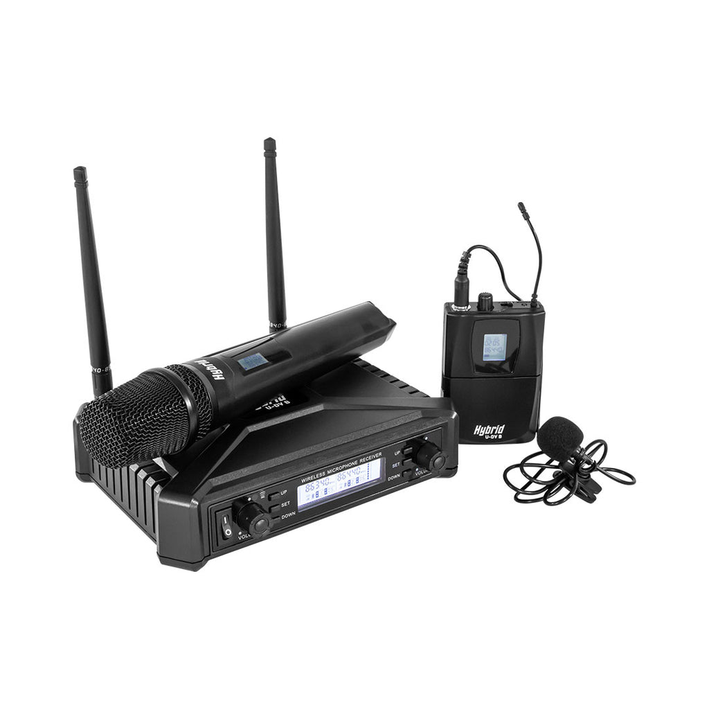 HYBRID U-DV B HANDHELD + LAPEL WIRELESS MICROPHONE SYSTEM